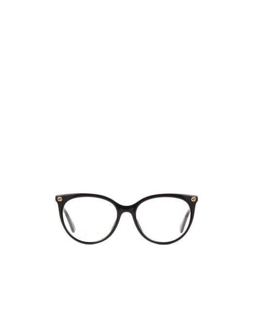 Gucci White Eyewear Round Frame Glasses
