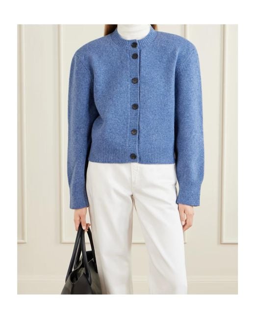 Rohe Blue Long-Sleeved Wool Cardigan