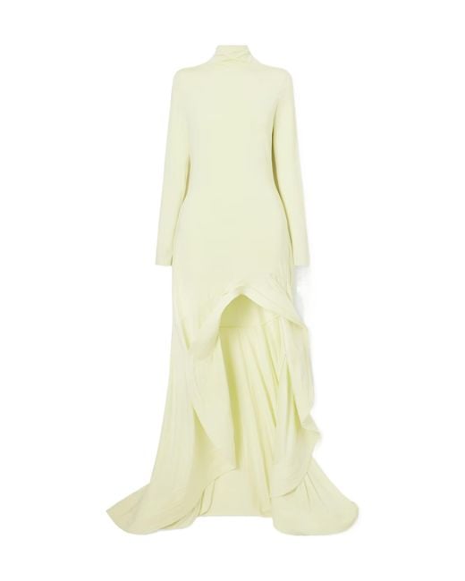 Stella McCartney Yellow Asymmetric Crepe Jersey Dress