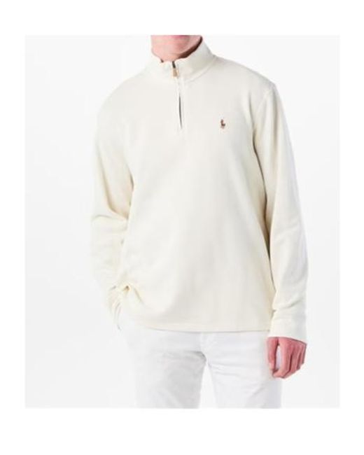 Polo Ralph Lauren White Logo Zip-Up Sweatshirt for men