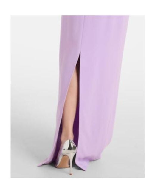 Oscar de la Renta Purple Rosette Gown