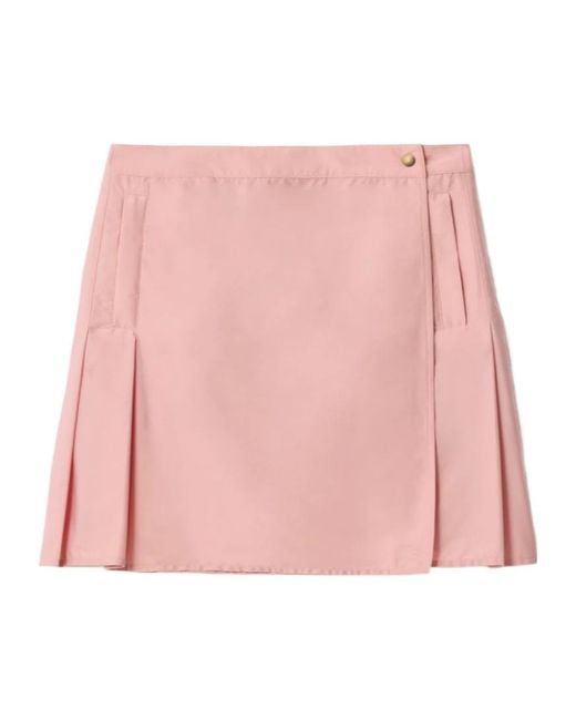 Burberry Pink Pleated Stretch Mini Skirt