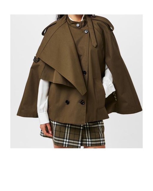 Burberry Green A Cape-Style Casual Jacket