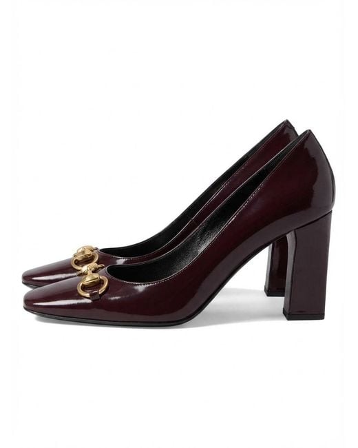 Gucci Purple Lady Horsebit Heeled Pumps