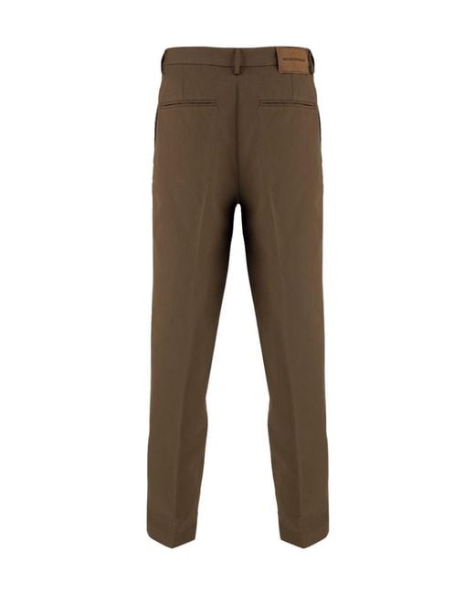 Emporio Armani Multicolor Pressed-Crease Cotton Pants for men