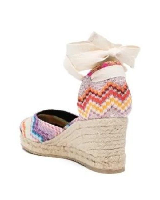 Missoni Pink Chevron-Pattern Tie Espadrilles