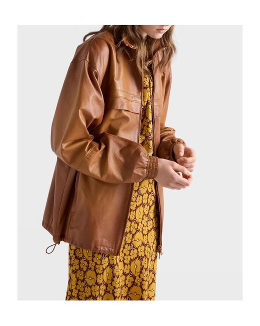 Prada Brown Nappa Leather Jacket