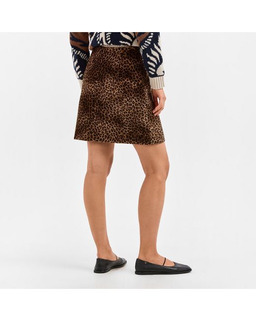 Weekend by Maxmara Brown Camel Spot Printed Half Skirt