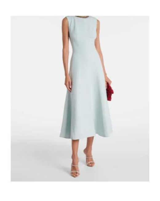 Roland Mouret Blue Embellished Wool And Silk Midi Dress