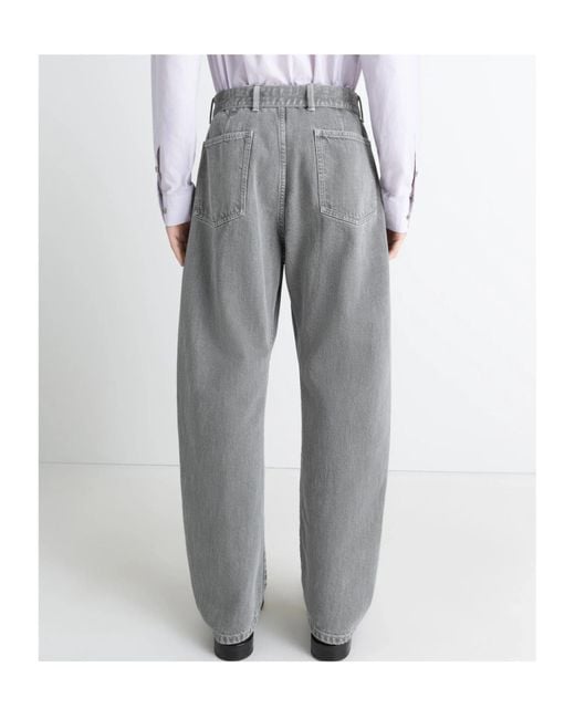 Lemaire Gray Twisted Belted Pants for men