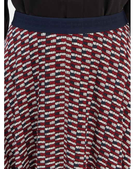 Tommy Hilfiger Red Elastic Waist Midi Skirt