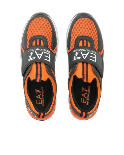 EA7 Black Logo Round-Headed Casual Sports Shoes for men