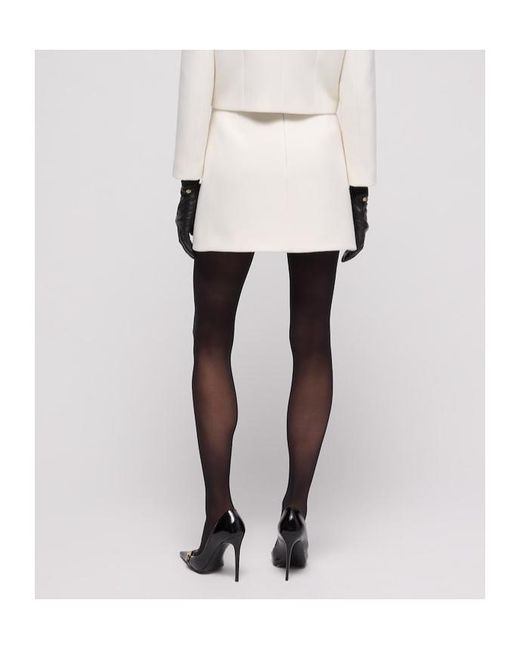 Gucci White Double G Button Crêpe Skirt
