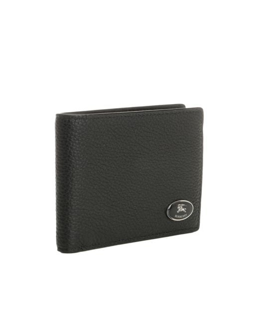 Burberry Black Logo Plaque Bifold Wallet for men