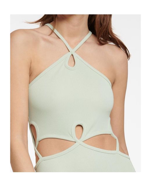Christopher Esber White Openwork Ribbed Knit Dress