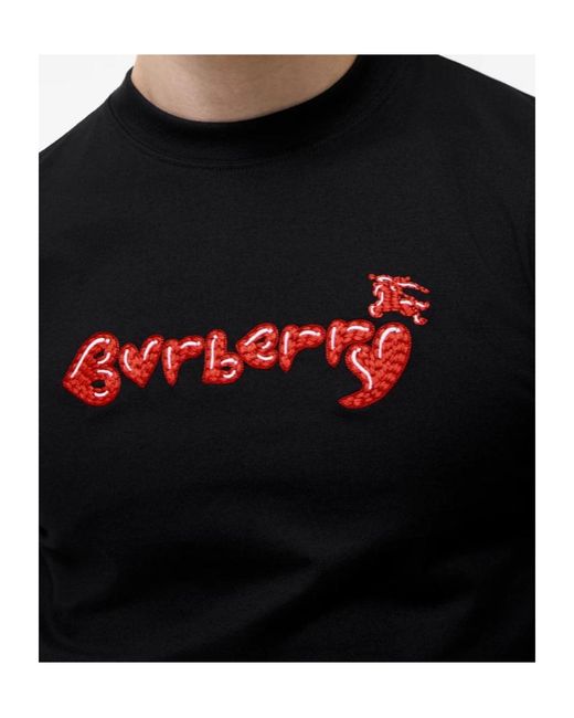 Burberry Black Heart Logo Cotton T-Shirt for men
