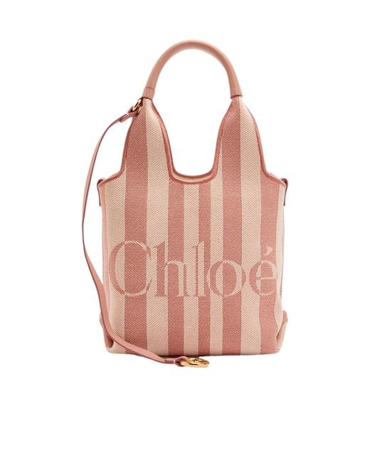 Chloé Pink Striped Crossbody Bag