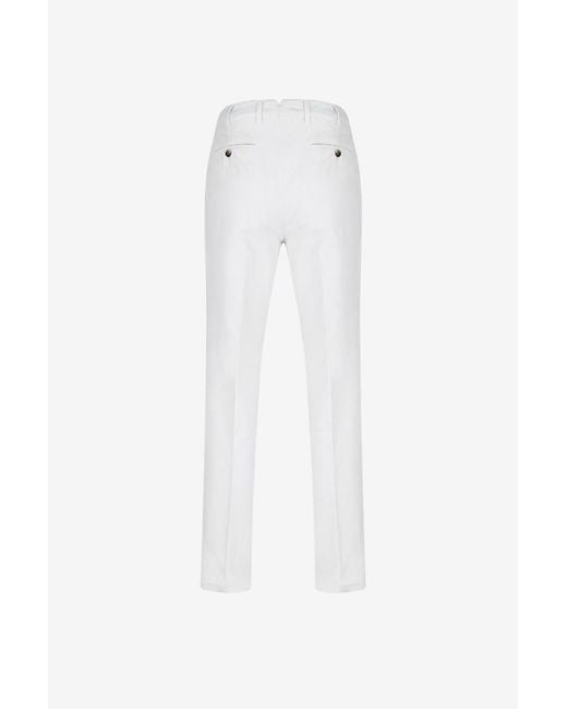 Brunello Cucinelli White Casual Pants With Belt Loops for men