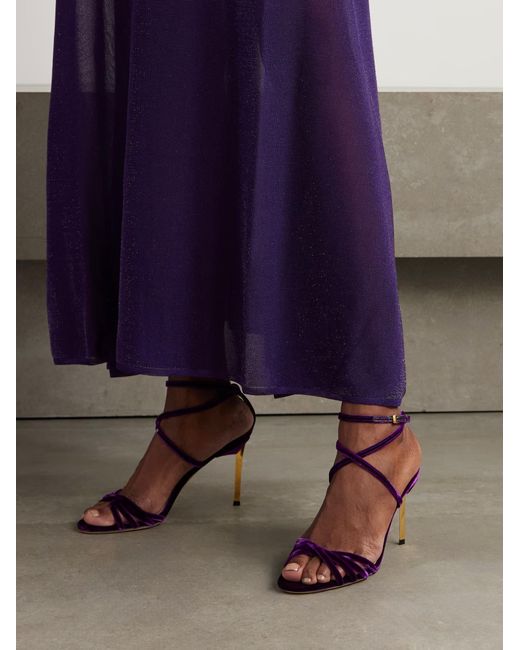 Tom Ford Purple Ida Velvet High-Heeled Sandals