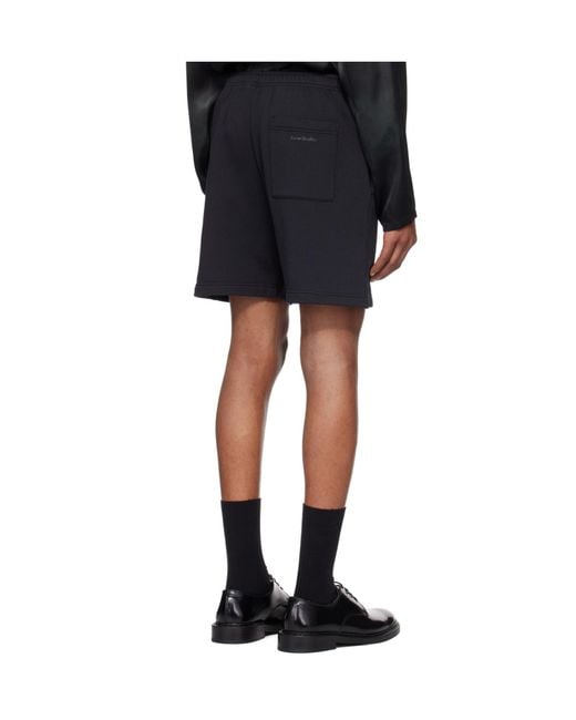 Acne Black Fleece Track Shorts for men