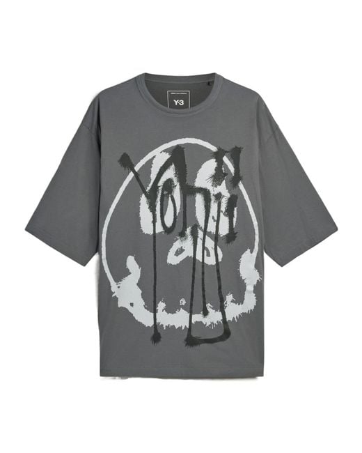 Y-3 Gray Chito Graphic Printed Short-Sleeved T-Shirt for men
