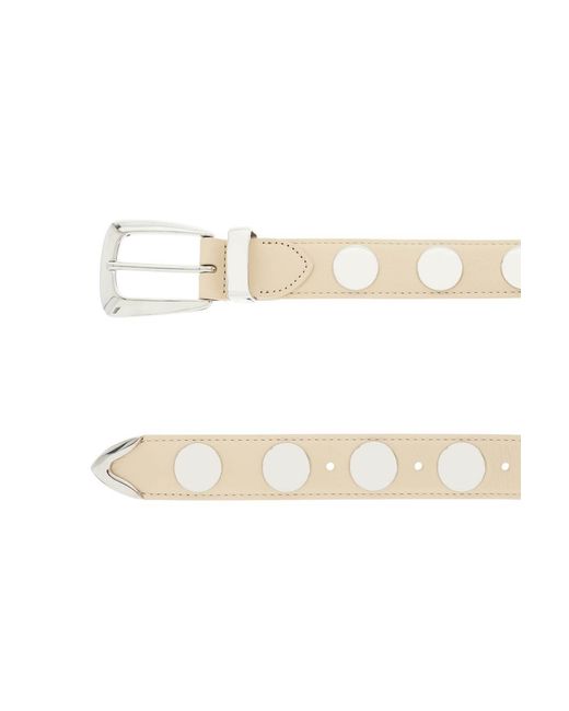 Khaite White Benny Embellished Buckled Belt
