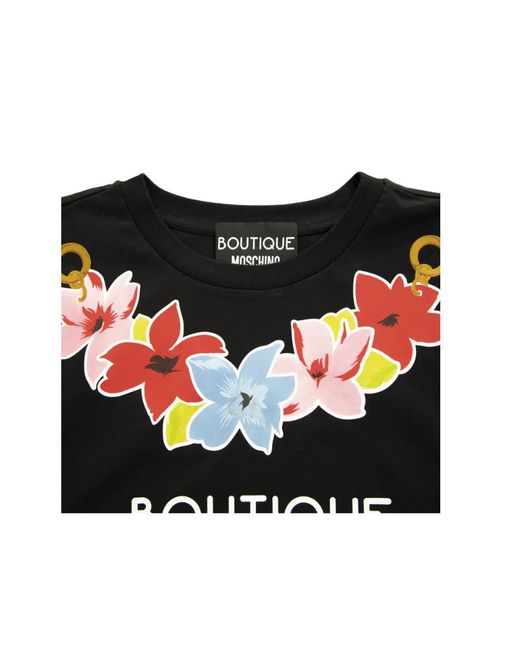 Moschino Black Printed Short-Sleeved T-Shirt