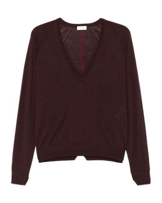 Lanvin Purple Long-Sleeved Sweater