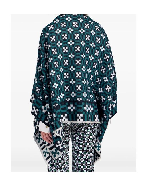 LaDoubleJ Blue Geometric-Pattern Cape