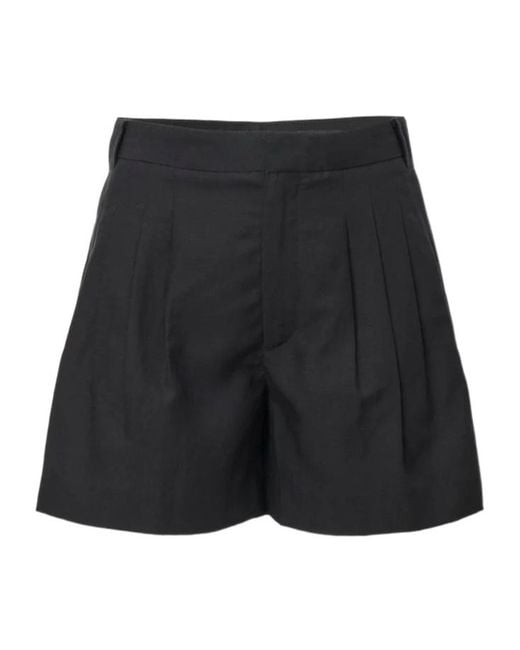 Rag & Bone Black Tailored Pleated Shorts