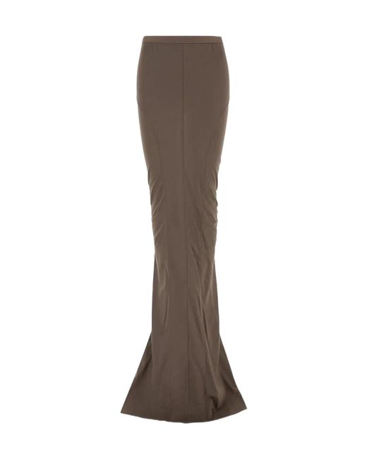 Rick Owens Brown Long Skirt