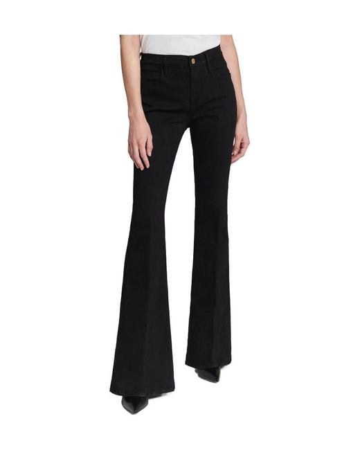 FRAME Black Le Pixie High Flare High-Rise Jeans