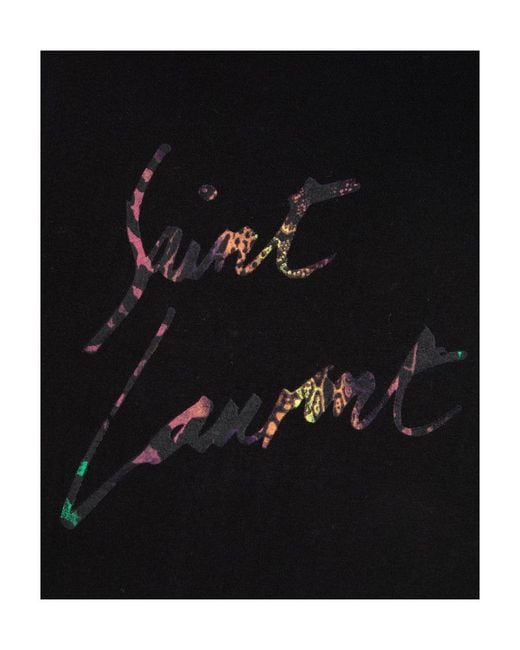 Saint Laurent Black Animal Print' T-Shirt for men