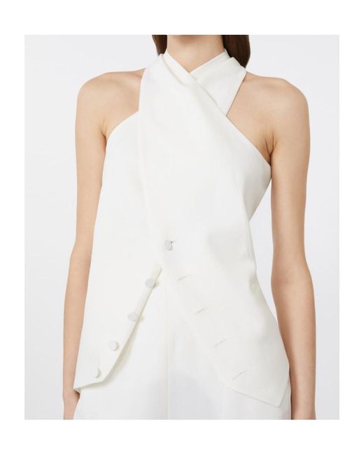 Max Mara White Pianoforte Selva Button-Up Gilet