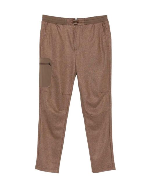Sease Brown Drawstring-Waistband Cashmere Track Pants for men