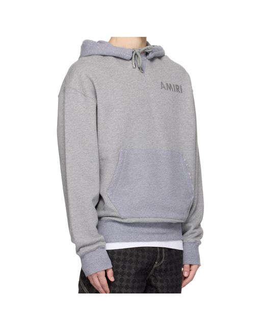 Amiri Gray Logo-Print Hoodie for men