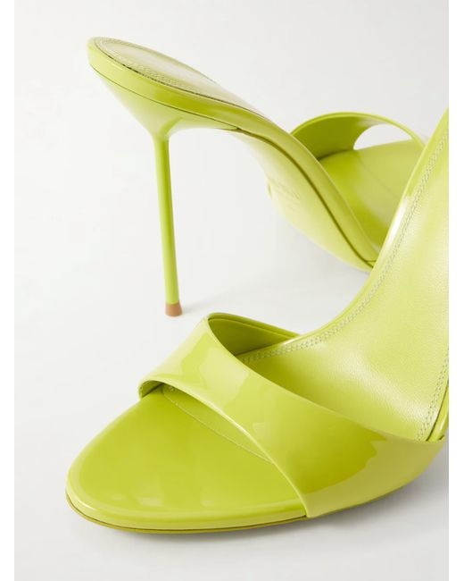 Paris Texas Yellow Patent-Leather Mules