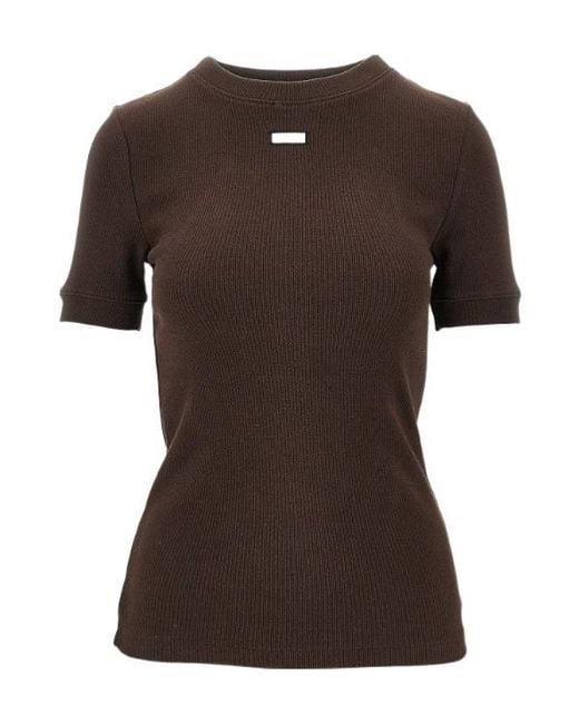 Entire studios Brown Lounge Ribbed Logo T-Shirt