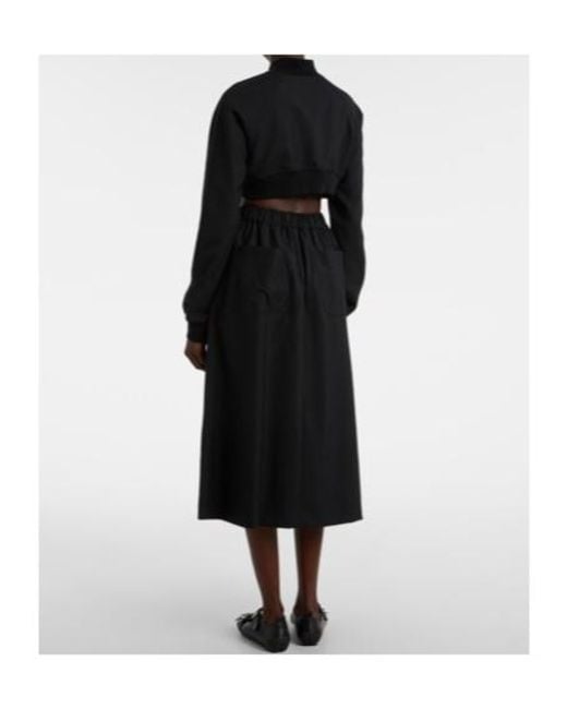 Comme des Garçons Blue Wool Midi Skirt
