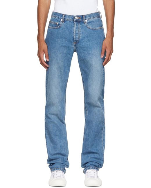 A.P.C. Blue Mid-Waist Washed Effect Jeans for men