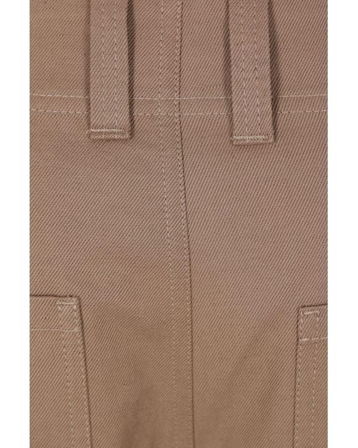 Brunello Cucinelli Brown Gabardine Cropped Chino Trousers