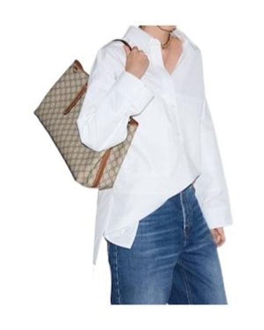 Gucci Natural Gg Emblem Large Tote Bag