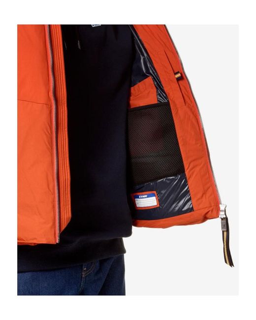 K-Way Orange Hugol Thermo Soft Touch Hooded Jacket for men