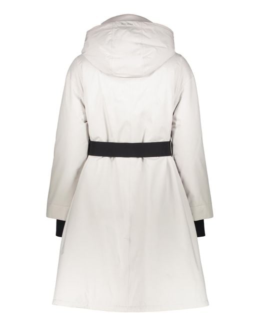 Herno White Elegant Down Jacket With Belt