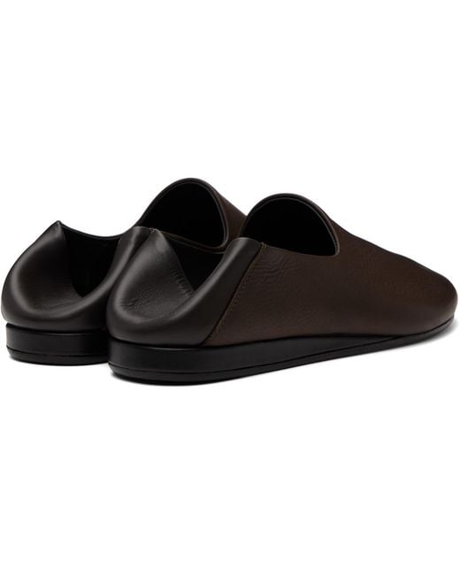 Jacquemus Brown Logo-Print Loafers for men