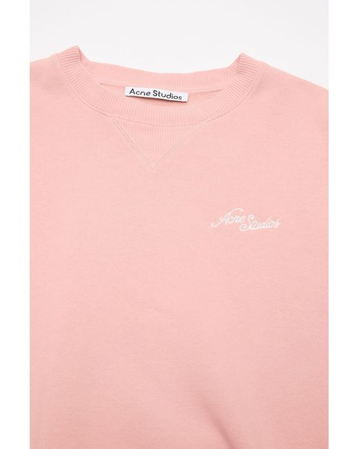 Acne Pink Fleece Sweatshirt With Logo for men
