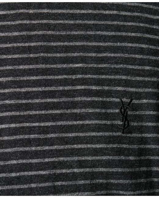 Saint Laurent Black Striped T-Shirt for men