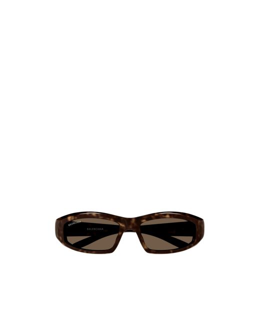 Balenciaga White Eyewear Rectangular Logo Sunglasses for men