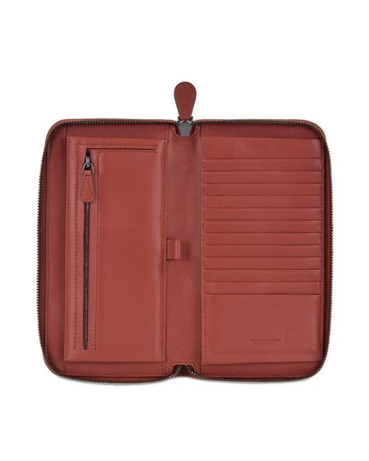 Bottega Veneta Red Logo Wallet for men