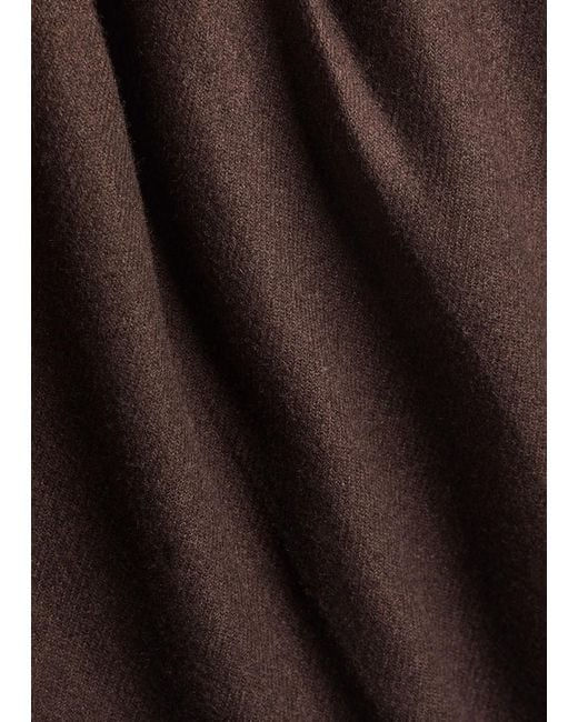 Vince Brown Pleated Wide-Leg Woven Trousers